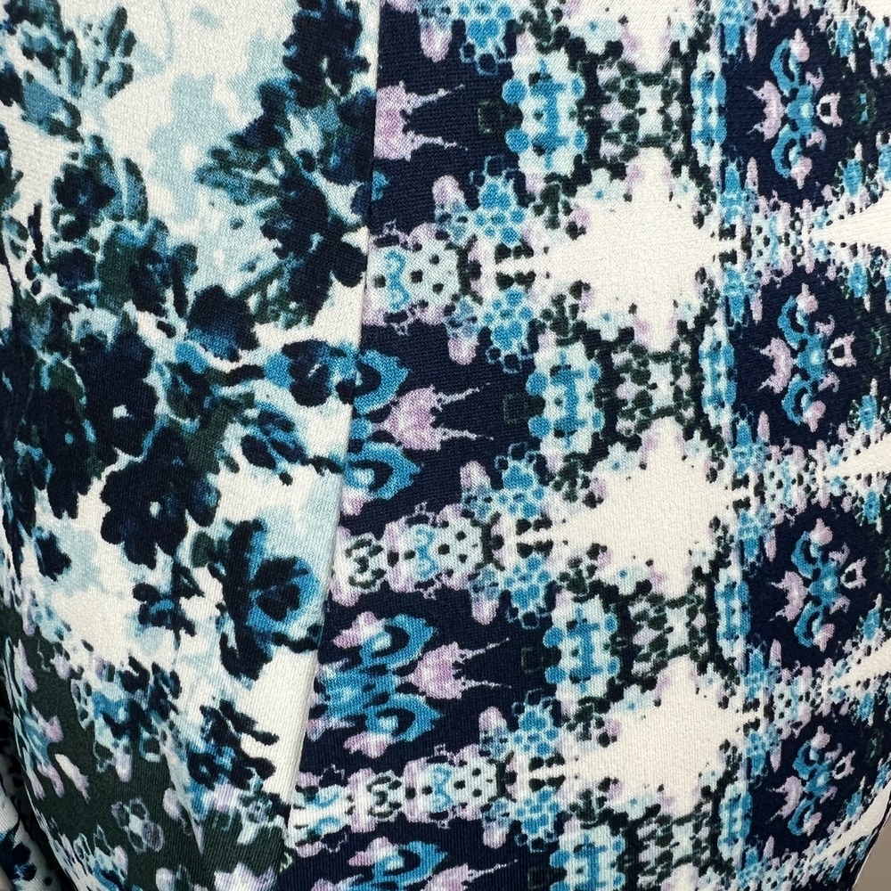 BCBGGeneration Dress Womens Medium Blue Floral Mini Draped Pocket Sleeveless NEW - Picture 10 of 15